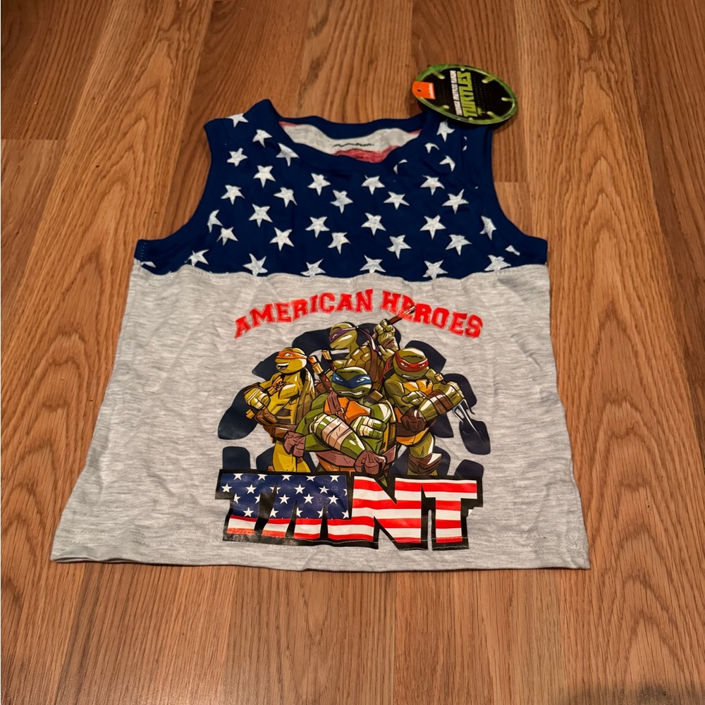 Teenage Mutant Ninja Turtles Nickelodeon Gray Striped Tank Top